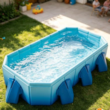 Rectangular Family Swimming Pool, Stable Supports PVC Blue-3m/10ft