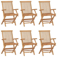 YUOGHRTFE Teak Wood Folding Patio Chairs 6 Pcs Set, Outdoor Garden Dining Chairs Solid Teak Hardwood, Foldable Seating for Patio
