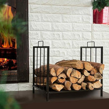 EliteBloom Small Compact Firewood Log Rack, 17-Inch Heavy-Duty Iron Wood Holder for Indoor Fireplace, Stove & Outdoor Fire Pit