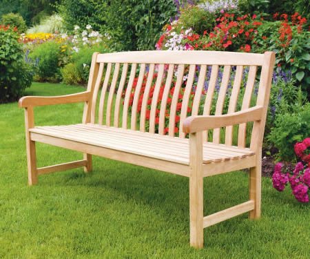 FurnitureOutlet 5 Feet Grade-A Teak Wood Outdoor Patio Bench Wood Teak