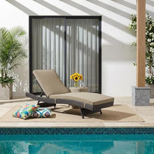Outdoor Escape Brown Outdoor Patio Chaise Lounger with Cushioned Seat, Weather-Resistant Frame, 37.5 Inch High, Backyard Poolside Lounge Chair