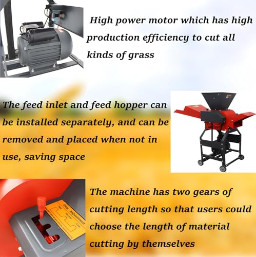 Banfluxion 220V 6-Blade Hay Cutter Pulverizer Red