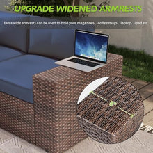 UOPYNE 10 Piece Patio Furniture Set with Fire Pit Table and Swivel Chairs, Rattan Outdoor Sectional Patio Conversation Sets with Seat Cushions for Backyard Deck Balcony Lawn and Garden