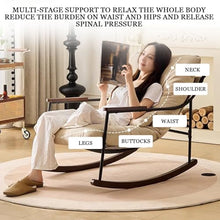 ZREVSB Comfortable Reclining Color Block Rocking Chair for Living Room Stylish Backrest Lounge Balcony Bedroom Patio Relaxation Furniture Modern Design