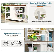 Roomfitters 66" Farmhouse Outdoor Potting Bench Table with 2 Drawers, Cabinet and Open Shelves, White