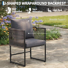 Garvee Set of 4 Patio Dining Chairs, Outdoor Seating for Backyard Black