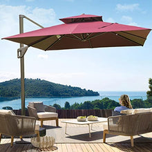LOERSS Outdoor Market Umbrella Garden Umbrella,Square Cantilever Patio Umbrella,Heavy Duty Sun Umbrella,Offset Hanging Umbrella,Outdoor Cantilever Umbrella(2.5m/8.2ft,卡其色)