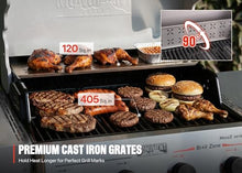 Monument Grills 4 Burner Propane Gas Grill with Advanced Broil Zone, Stainless Steel Outdoor Mesa 2 Barbecue Grill, Foldable Side Shelves, 500°F in 5 Mins, Fast Assembly, Mesa II 410FBZ