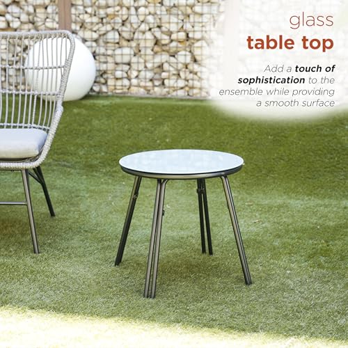 Alpine Corporation Outdoor Resin Wicker Conversation Set with Cushions
