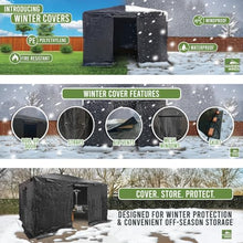 Garden Winds Winter Cover Compatible with The Yardistry YM12935 10' X 12' Tall Hard Top Gazebo – Heavy Duty Protective Enclosure for Outdoor Storage, Waterproof, Windproof and Flame Resistant – Black