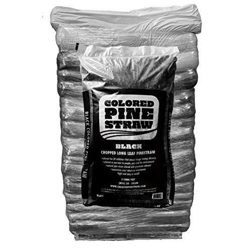 Colored Pine Straw Longleaf Pine Straw Mulch Black 90 Bags per Pallet 2,250 Sq. Ft.