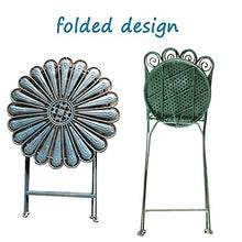 RNQZ 3 Piece Bistro Set with Flower Shape,Dining Set Patio Furniture Set Patio Table and Chairs,Outdoor/Indoor Use,Blue