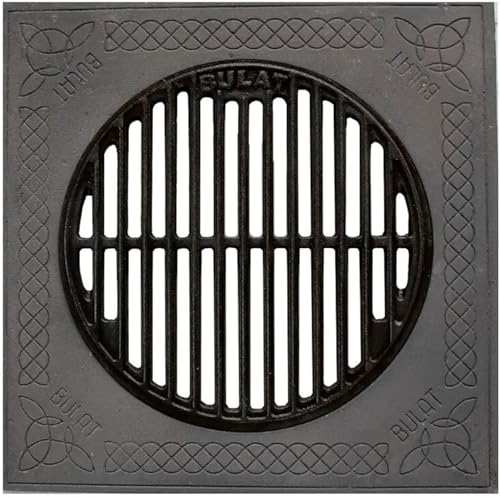 CKG Cast Iron Stove Kazan Kitchen Flange Oven Rings BBQ Grill Flat Pan for Cooking, Simmer Plate for Gas Burners 21x21 inches, Iron Heat Diffuser