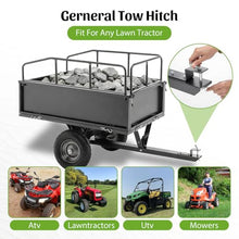 17 Cu. Ft. Heavy-Duty Steel Dump Cart Trailer, 600 lb Tow-Behind Utility Wagon with Dual-Control Dumping, 15" Pneumatic Tires, Reinforced Steel Frame for ATV, UTV, Lawn Tractor & Garden Hauling