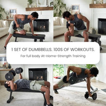 FF Finer Form NÜOBELL Adjustable Dumbbell Pair 5-80 lbs Black and Silver