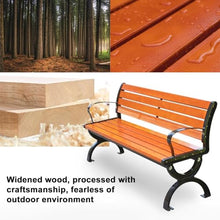 Sunyongfly Outdoor Garden Bench,Park Bench,Wooden seat,cast Iron Frame, Double Outdoor Bench, for Squares, Parks, and Residential Areas(Size:120cm)