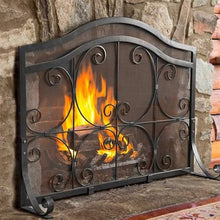 Fireplace Screen Black European Style Fireplace Screen Fireplace Screen Home Fireplace Screen with Mesh Fence Screen Protector Fireplace Fire Screen