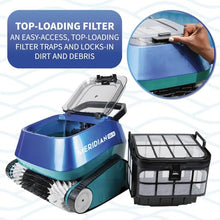 Aqua Select Meridian 5 Robotic Pool Cleaner for Inground & Above Ground Pools | Focus Flow Cleaning Technology | Cleans Floors Walls & Waterline | Top-Load Filter Cartridge | 60 Ft Swivel Cord