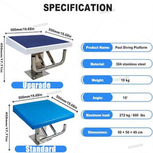 SHENGQION Diving Board Standard Pool Diving Platform, Swim Competition Training Jumping Diving Board, Stainless Pool One Step Diving Starting Block, for Swim Meets and Training(Upgrade)