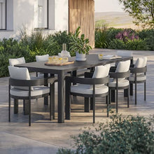Modway Tahoe Aluminum 9-Piece Patio Dining Set in Gray White