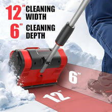 PioMue Battery Snow Blower,Portable Electric Snowplow and Shovel, Cordless Snowplow with Adjustable Handle for Patio, Playground and Farm 1*Battery