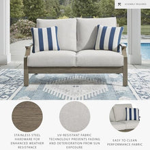 Signature Design by Ashley High Back Outdoor Loveseat, Brown/Beige