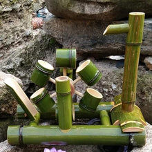 GenSDH Handmade Bamboo Water Fountain with Pump, Zen Feng Shui Flowing Water Feature, Outdoor Garden Fountain, Circulating Water Landscape Decor, for Pond, Stone Trough, Backyar,33.5in(85cm)