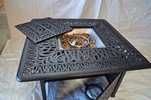 Elizabeth Outdoor Patio Universal Square 42" Coffee Table Dark Bronze Cast Aluminum