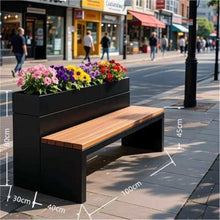 Outdoor large flower box Outdoor Bench and Planter Box Combo for Park