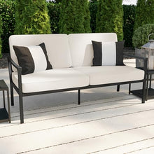 Martha Stewart Lily Pond Indoor/Outdoor Patio Loveseat, Black
