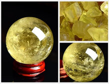 FOTCFATEV Crystal Ball, Citrine, Citrine, Round Ball, Figurine, feng Shui Goods, Purification, Luck, Financial Luck, Increase, Business Prosperity,75~80mm