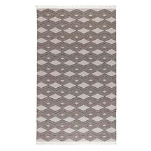 Benzara Handwoven Diamond Indoor Outdoor Area Rug 8x10 Pebble Gray