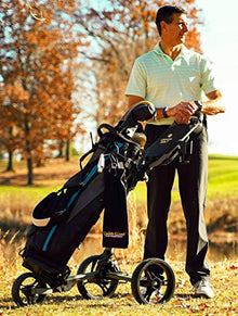 OMADA GOLF Trilite Golf Push Cart | Lightweight Folding Stand | Grey/Black