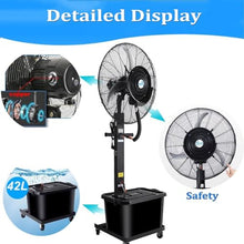 TGBHYJ Misting Fan Outdoor Commercial Oscillating Pedestal Fan With Mist For Patio Outside Restaurant Garage Gym Factory Workshop 3 Cooling Speeds - (Midnight Black)(Size:29.5in)