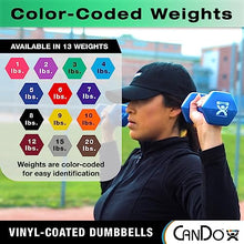 CanDo Vinyl Coated Dumbbells 5 Pairs 1lb-10lb with Storage Rack Multi