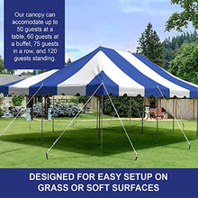 Party Tents Direct 20' x 30' Weekender Pole Canopy, Blue Top with Sidewalls