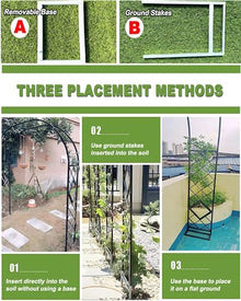 Garden Trellis, Metal Garden Trellis Wedding Arch with Base Or Ground Stakes Multicolor Multiple Sizes(Green-b,140x230cm/4.5x7.5ft)