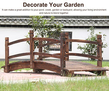 CMYUN Rustic Natural Wood Garden Bridge for Outside, Farm Creek Backyard Small Decorative Pond Bridges/Footbridge, 140cm/ 4.6ft Long