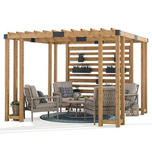 SummerCove Cedar Framed Pergola 10 x 10.5 ft with Adjustable Hanging Planters Wood Color