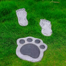 Bear Paw Design Garden Stepping Stones, Outdoor Decorative Path Stones, Round Pavers for Lawn, Walkway, Patio(7PCS)