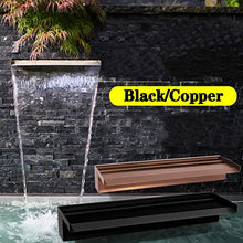 Waterfall Fountain Outdoor, 316 Stainless Steel Pond Waterfall Blade for Garden, Pond Waterfall Cascade, Waterfall Spillway for Pool Water Features (30/60cm)(Color:Black,Size:30cm)