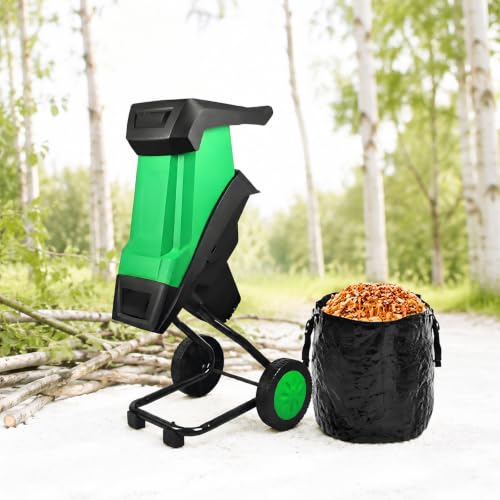 Beachtiful Electric Wood Chipper & Mulcher – Powerful Garden Chipper for Branches, Sticks & Yard Waste – Compact, Quiet & Easy to Use with Collection Bag