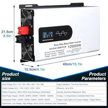 LMYYDES 5000W/8000W/10000W/12000W Pure Sine Wave Power inversor Solar 12V/24V/48V/60V/72V to 110V/220V AC, LCD Display, for Home Solar RV Truck Car 12000W-48Vto110V