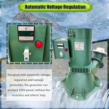 Yokoma Oblique Impact Hydro Generator Hydroelectric Generator Set Excitation Hydraulic Generate Machine Excitation Water Pelton Turbine 10kw Automatic Regulated Generate Machine, AC220V Single-Phase