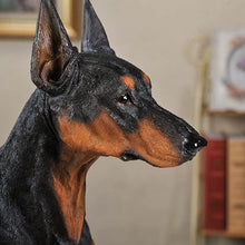 GeRRiT Realistic Doberman Dog Statue, Animal Memorial Figurines, Resin Sculpture Waterproof, Decorated in Outdoor Home Courtyard Grass,Sitting Garden Ornaments,
