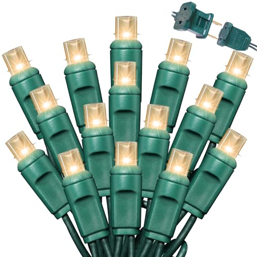 LAMPHOME 1200LED (24pk of 50L) String Lights, LED Christmas Lights, 6" SPACING,Green Wire,Warm White