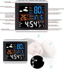 SHANBOYU Weather Station Wireless Indoor,Weather Forecast Station Thermometer Hygrometer,Color Display Digital Weather Stations has Humidity Gauge,Alarm Clocks,Adjustable Backlight