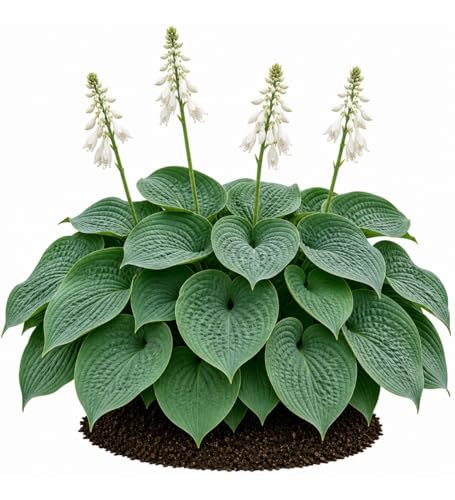 Votaniki Hosta Sieboldiana Elegans Bare Root Perennial Plant Huge Blue Gray Rounded Leaves Slug Resistant Shade Garden Plant White Midsummer Flowers Woodland Focal Point (Pack of 25)