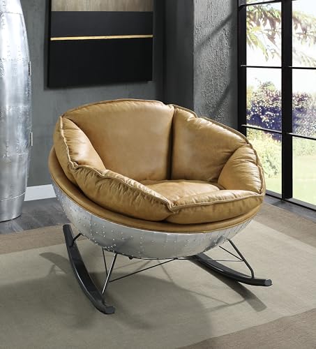 Oosofi Top Grain Leather Rocking Chair