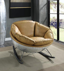 Oosofi Top Grain Leather Rocking Chair